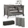 Kinderkraft Joy 2 Utazóágy Kiegészítőkkel Dark Grey - Összecsukható Babaágy Pelenkázóval, Tárolóval és Cipzáras Oldalbejárattal, Hordozótáskával és Sötétszürke Kivitelben