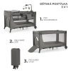 Kinderkraft Joy 2 Utazóágy Kiegészítőkkel Dark Grey - Összecsukható Babaágy Pelenkázóval, Tárolóval és Cipzáras Oldalbejárattal, Hordozótáskával és Sötétszürke Kivitelben