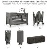 Kinderkraft Joy 2 Utazóágy Kiegészítőkkel Dark Grey - Összecsukható Babaágy Pelenkázóval, Tárolóval és Cipzáras Oldalbejárattal, Hordozótáskával és Sötétszürke Kivitelben