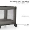 Kinderkraft Joy 2 Utazóágy Kiegészítőkkel Dark Grey - Összecsukható Babaágy Pelenkázóval, Tárolóval és Cipzáras Oldalbejárattal, Hordozótáskával és Sötétszürke Kivitelben