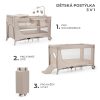Kinderkraft Joy 2 Utazóágy Kiegészítőkkel Beige - Összecsukható Babaágy Pelenkázóval, Tárolóval és Cipzáras Oldalbejárattal, Praktikus Hordozótáskával
