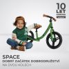 Kinderkraft Space Futóbicikli Deep Light Green - Ultrakönnyű Alumínium Tanulóbicikli Gyerekeknek, Állítható Ülésmagassággal és Kézifékkel, 2 Éves Kortól