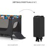 Kinderkraft Joy 2 Utazóágy Happy Shapes - Összecsukható Babaágy Vidám Mintával, Oldalsó Cipzáras Bejárattal, Kerekekkel és Hordozótáskával
