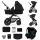 Kinderkraft Moov 2 Air 3 az 1-ben Kombinált Multifunkciós Babakocsi Pure Black - Mózeskosár, Sportülés és Autós Hordozó Egyben, Prémium Rugózással és Felfújható Kerekekkel