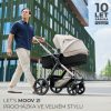 Kinderkraft Moov 2 Air 3 az 1-ben Kombinált Multifunkciós Babakocsi Pure Black - Mózeskosár, Sportülés és Autós Hordozó Egyben, Prémium Rugózással és Felfújható Kerekekkel