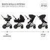 Kinderkraft Moov 2 Air 3 az 1-ben Kombinált Multifunkciós Babakocsi Pure Black - Mózeskosár, Sportülés és Autós Hordozó Egyben, Prémium Rugózással és Felfújható Kerekekkel