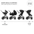 Kinderkraft Moov 2 Air 3 az 1-ben Kombinált Multifunkciós Babakocsi Pure Black - Mózeskosár, Sportülés és Autós Hordozó Egyben, Prémium Rugózással és Felfújható Kerekekkel