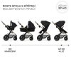 Kinderkraft Moov 2 Air 3 az 1-ben Kombinált Multifunkciós Babakocsi Pure Black - Mózeskosár, Sportülés és Autós Hordozó Egyben, Prémium Rugózással és Felfújható Kerekekkel