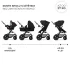 Kinderkraft Moov 2 Air 3 az 1-ben Kombinált Multifunkciós Babakocsi Pure Black - Mózeskosár, Sportülés és Autós Hordozó Egyben, Prémium Rugózással és Felfújható Kerekekkel