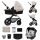 Kinderkraft Moov 2 Air 3 az 1-ben Kombinált Multifunkciós Babakocsi Moonlight Grey - Mózeskosár, Sportülés és Autós Hordozó Egyben, Felfújható Kerekekkel és Prémium Rugózással