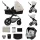 Kinderkraft Moov 2 Air 3 az 1-ben Kombinált Multifunkciós Babakocsi Moonlight Grey - Mózeskosár, Sportülés és Autós Hordozó Egyben, Felfújható Kerekekkel és Prémium Rugózással