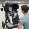 Kinderkraft Moov 2 3 az 1-ben Kombinált Multifunkciós Babakocsi Pure Black - Mózeskosár, Sportülés és Autós Hordozó Egyben, Habkerekekkel és Kompakt Fekete Kivitelben