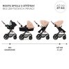 Kinderkraft Moov 2 3 az 1-ben Kombinált Multifunkciós Babakocsi Sand Beige - Mózeskosár, Sportülés és Mink PRO Hordozó Habkerekekkel, Könnyű és Kompakt Kivitelben
