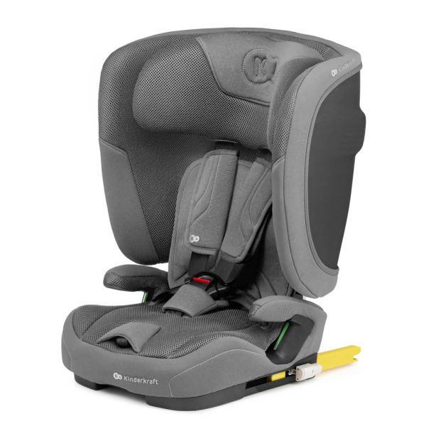 Kinderkraft Fix2Go i-Size Autósülés 76-150cm Szürke - Biztonságos ISOFIX Gyerekülés 15 Hónapostól 12 Éves Korig, Állítható Fejtámlával és Modern Szürke Kivitelben