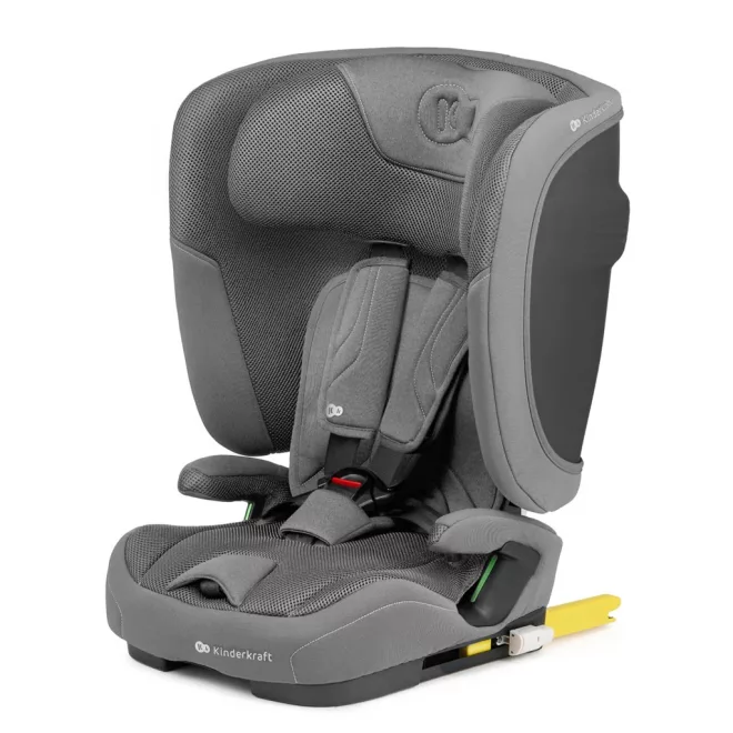Kinderkraft Fix2Go i-Size Autósülés 76-150cm Szürke - Biztonságos ISOFIx Gyerekülés 15 Hónapostól 12 Éves Korig, Állítható Fejtámlával és Modern Szürke Kivitelben