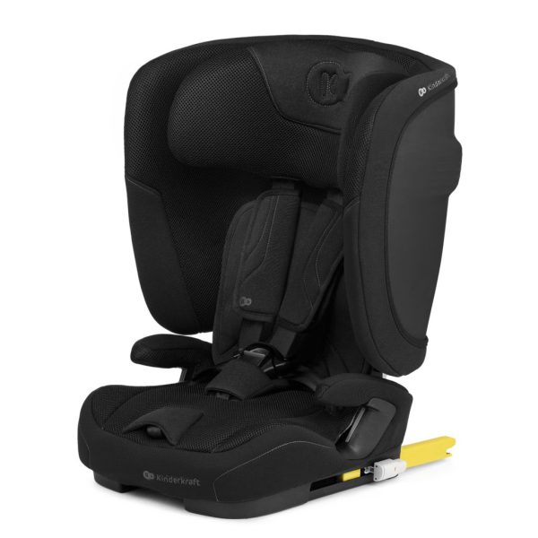 Kinderkraft Fix2Go i-Size Autósülés 76-150cm Fekete - Biztonságos ISOFIX Gyerekülés 15 Hónapostól 12 Éves Korig, Állítható Fejtámlával és Modern Fekete Kivitelben