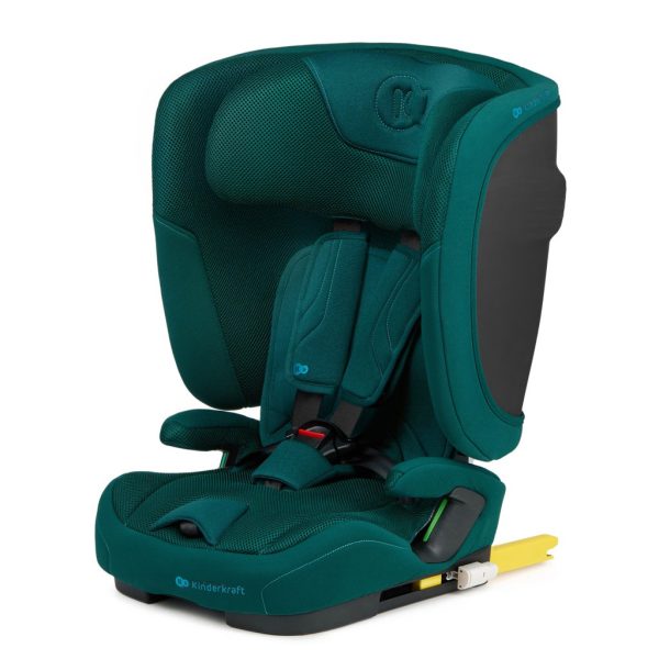 Kinderkraft Fix2Go i-Size Autósülés 76-150cm Zöld - Biztonságos ISOFIX Gyerekülés 15 Hónapostól 12 Éves Korig, Állítható Fejtámlával és Friss Zöld Kivitelben