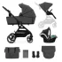 Kinderkraft SELECT Yoxi 3 az 1-ben Kombinált Babakocsi Moonlight Grey - Multifunkciós, Könnyű Vezetésű és Komfortos Utazás Újszülött Kortól