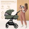 Kinderkraft SELECT Yoxi 3 az 1-ben Kombinált Babakocsi Misztikus Zöld - Multifunkciós, Könnyű Vezetésű és Komfortos Utazás Újszülött Kortól
