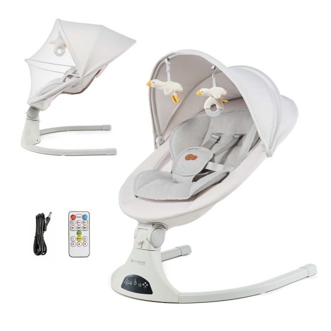 Kinderkraft SELECT TULSY 2 az 1-ben Lehátka és Hintáztató Beige - Prémium Minőségű Baba Pihenőszék 9kg-ig, Ergonomikus és Biztonságos