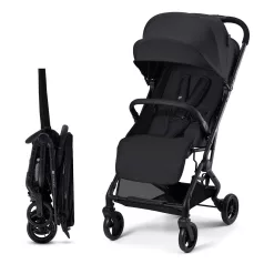   Kinderkraft Indy 3 Sport Babakocsi, Coal Black - Könnyű, Összecsukható és Kompakt Városi Babakocsi újszülött kortól