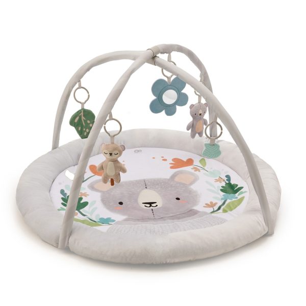 Kinderkraft Cozyplay Játszószőnyeg Játékívvel Light Grey - Puha Babaszőnyeg Levehető Játékokkal, Kényelmes és Biztonságos Fekvőhely Újszülötteknek