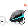 Kinderkraft Nava 3in1 Kerékpáros Utánfutó és Babakocsi Hawaiian Blue - Multifunkciós Szállítókocsi Újszülöttkortól, Könnyű Alumínium Vázzal, Futáshoz és Kerékpározáshoz is