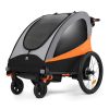 Kinderkraft Nava 3in1 Kerékpáros Utánfutó és Babakocsi Sunny Orange - Multifunkciós Szállítókocsi Újszülöttkortól, Könnyű Alumínium Vázzal, Futáshoz és Kerékpározáshoz is