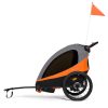Kinderkraft Nava 3in1 Kerékpáros Utánfutó és Babakocsi Sunny Orange - Multifunkciós Szállítókocsi Újszülöttkortól, Könnyű Alumínium Vázzal, Futáshoz és Kerékpározáshoz is
