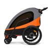Kinderkraft Nava 3in1 Kerékpáros Utánfutó és Babakocsi Sunny Orange - Multifunkciós Szállítókocsi Újszülöttkortól, Könnyű Alumínium Vázzal, Futáshoz és Kerékpározáshoz is
