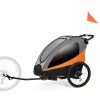 Kinderkraft Nava 3in1 Kerékpáros Utánfutó és Babakocsi Sunny Orange - Multifunkciós Szállítókocsi Újszülöttkortól, Könnyű Alumínium Vázzal, Futáshoz és Kerékpározáshoz is