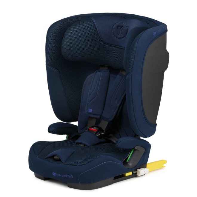Kinderkraft Fix2Go i-Size Autósülés 76-150cm Tengerészkék - Biztonságos ISOFIX Gyerekülés 15 Hónapostól 12 Éves Korig, Állítható Fejtámlával és Elegáns Kék Kivitelben