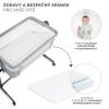 Kinderkraft Neste Up² Állítható Magasságú Babaágy Light Grey - Poloházható Melléhelyezhető Kiságy Újszülötteknek, Lélegző Hálófallal és Kényelmes Matracal