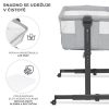 Kinderkraft Neste Up² Állítható Magasságú Babaágy Light Grey - Poloházható Melléhelyezhető Kiságy Újszülötteknek, Lélegző Hálófallal és Kényelmes Matracal