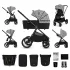 Kinderkraft Nea 2 az 1-ben Kombinált Multifunkciós Babakocsi Lunar Black by BIZUU - Mózeskosárból Sportüléssé Alakítható, Prémium Kivitel Könnyű Alumínium Vázzal