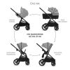 Kinderkraft Nea 2 az 1-ben Kombinált Multifunkciós Babakocsi Lunar Black by BIZUU - Mózeskosárból Sportüléssé Alakítható, Prémium Kivitel Könnyű Alumínium Vázzal