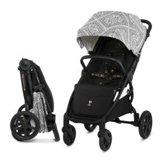   Kinderkraft MITZY Sport Babakocsi Lunar Black by BIZUU - Elegáns Dizájn, Könnyű Összecsukás és Kényelmes Utazás