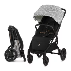   Kinderkraft MITZY Sport Babakocsi Lunar Black by BIZUU - Elegáns Dizájn, Könnyű Összecsukás és Kényelmes Utazás