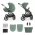 Kinderkraft Prime 3 Sötétzöld Kombinált Babakocsi 2 az 1-ben - Prémium Kényelem, Sokoldalú Megoldás, Babával Való Mindennapokra