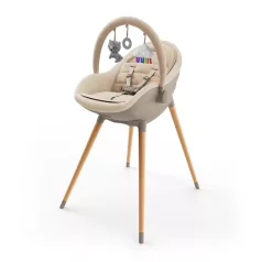   Kinderkraft Fini Up 2 az 1-ben Beige Etetőszék és Pihenőszék - Sokoldalú Használathoz és Kényelemhez