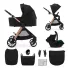 Kinderkraft VESTO 2 Black Kombinált Babakocsi 3in1 MINK PRO 2 Autósüléssel, Újszülött Kortól 22kg-ig