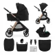 Kinderkraft VESTO 2 Black Kombinált Babakocsi 3in1 MINK PRO 2 Autósüléssel, Újszülött Kortól 22kg-ig