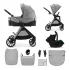 Kinderkraft VESTO 2 Grey Kombinált Babakocsi 3in1 MINK PRO 2 Autósüléssel, Újszülött Kortól 22kg-ig