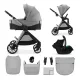 Kinderkraft VESTO 2 Grey Kombinált Babakocsi 3in1 MINK PRO 2 Autósüléssel, Újszülött Kortól 22kg-ig