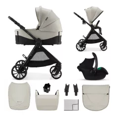   Kinderkraft VESTO 2 Beige Kombinált Babakocsi 3in1 MINK PRO 2 Autósüléssel, Újszülött Kortól 22kg-ig