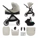 Kinderkraft VESTO 2 Beige Kombinált Babakocsi 3in1 MINK PRO 2 Autósüléssel, Újszülött Kortól 22kg-ig
