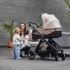 Kinderkraft VESTO 2 Beige Kombinált Babakocsi 3in1 MINK PRO 2 Autósüléssel, Újszülött Kortól 22kg-ig