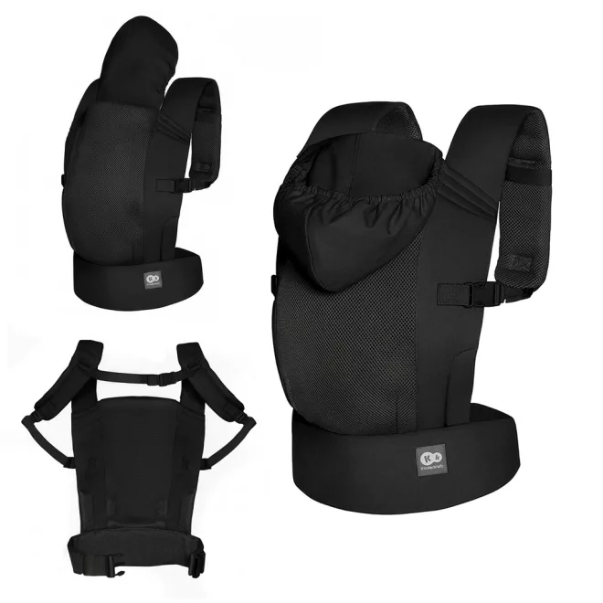 Kinderkraft CARRYBEE Black Ergonomikus Babahordozó 3 Hónapos Kortól 20kg-ig, Elöl és Háton Hordáshoz