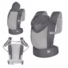   Kinderkraft CARRYBEE Grey Ergonomikus Babahordozó 3 Hónapos Kortól 20kg-ig, Elöl és Háton Hordáshoz