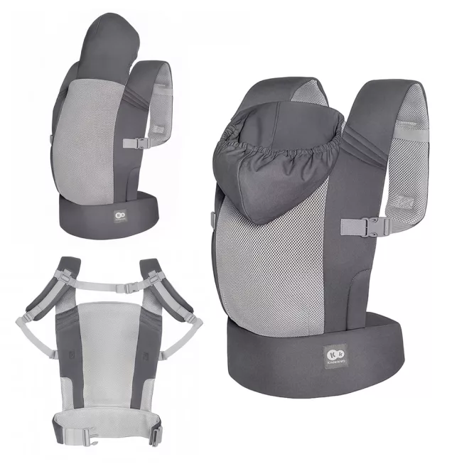 Kinderkraft CARRYBEE Grey Ergonomikus Babahordozó 3 Hónapos Kortól 20kg-ig, Elöl és Háton Hordáshoz